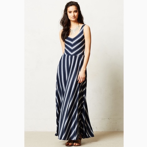 Anthropologie Dresses & Skirts - Tamsin Blue Striped Maxi Dress